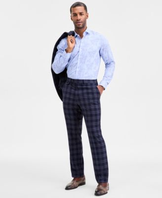 Tayion Collection - Men's Classic-Fit Plaid Suit Separate Pants