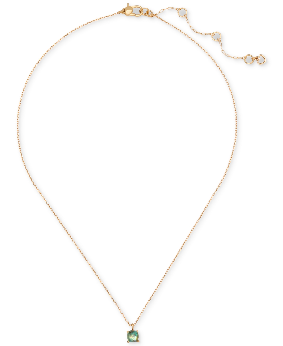 Kate Spade Gold-tone Cubic Zirconia Pendant Necklace, 16" + 3" Extender In Abalone,gold