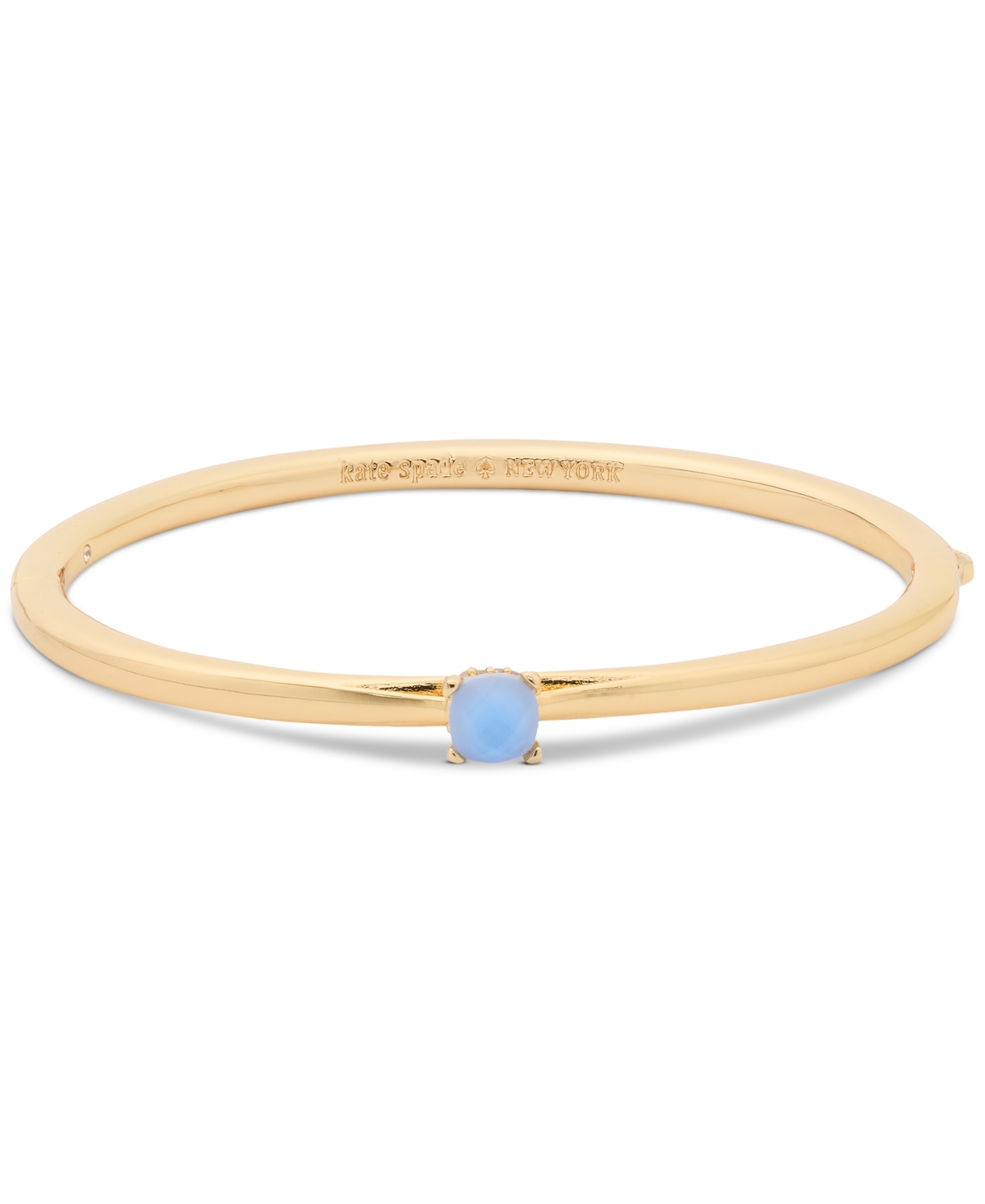 Kate Spade Gold-tone Color Cubic Zirconia Bangle Bracelet In Blue.