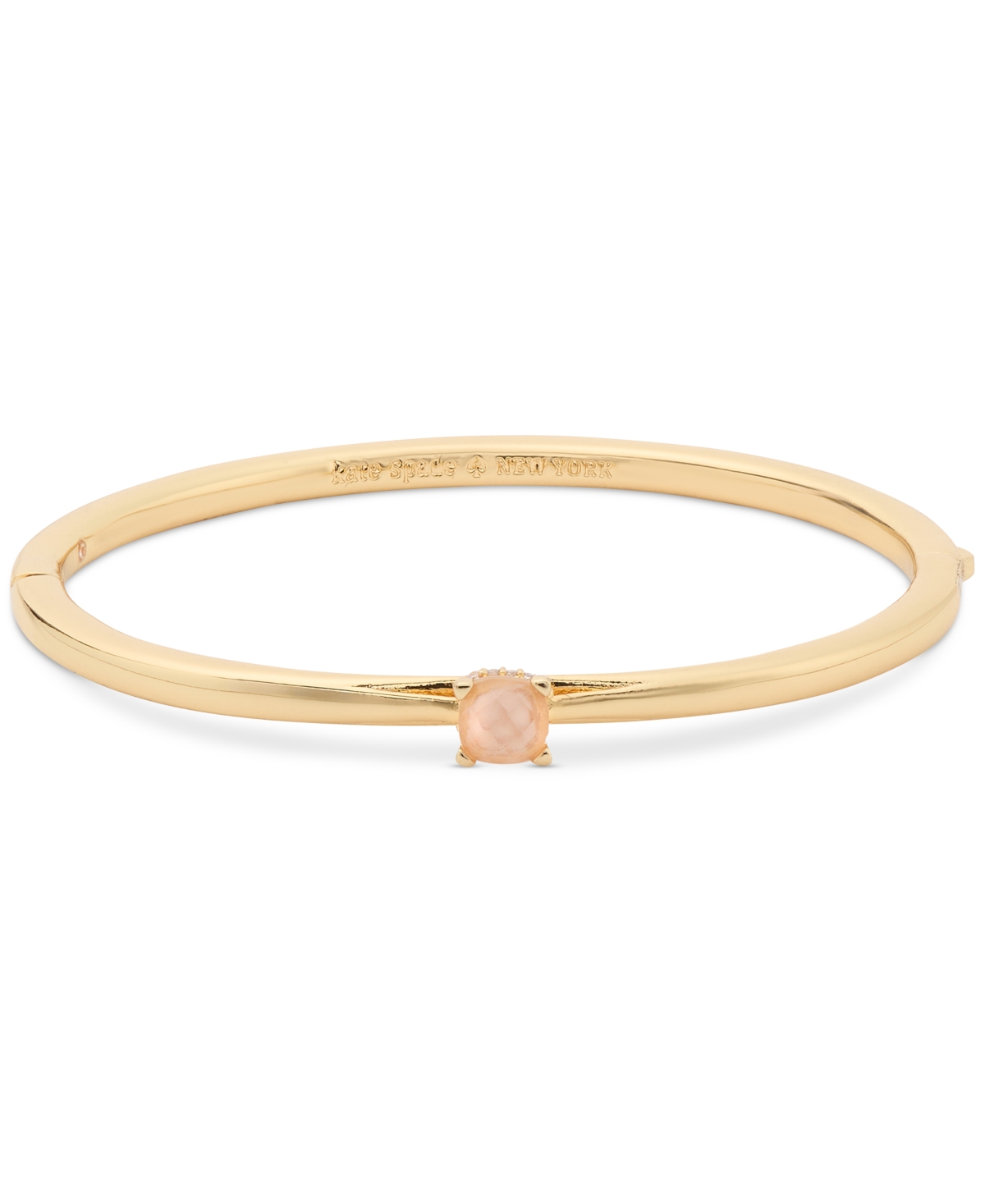 Kate Spade Gold-tone Color Cubic Zirconia Bangle Bracelet In Dusty Pink