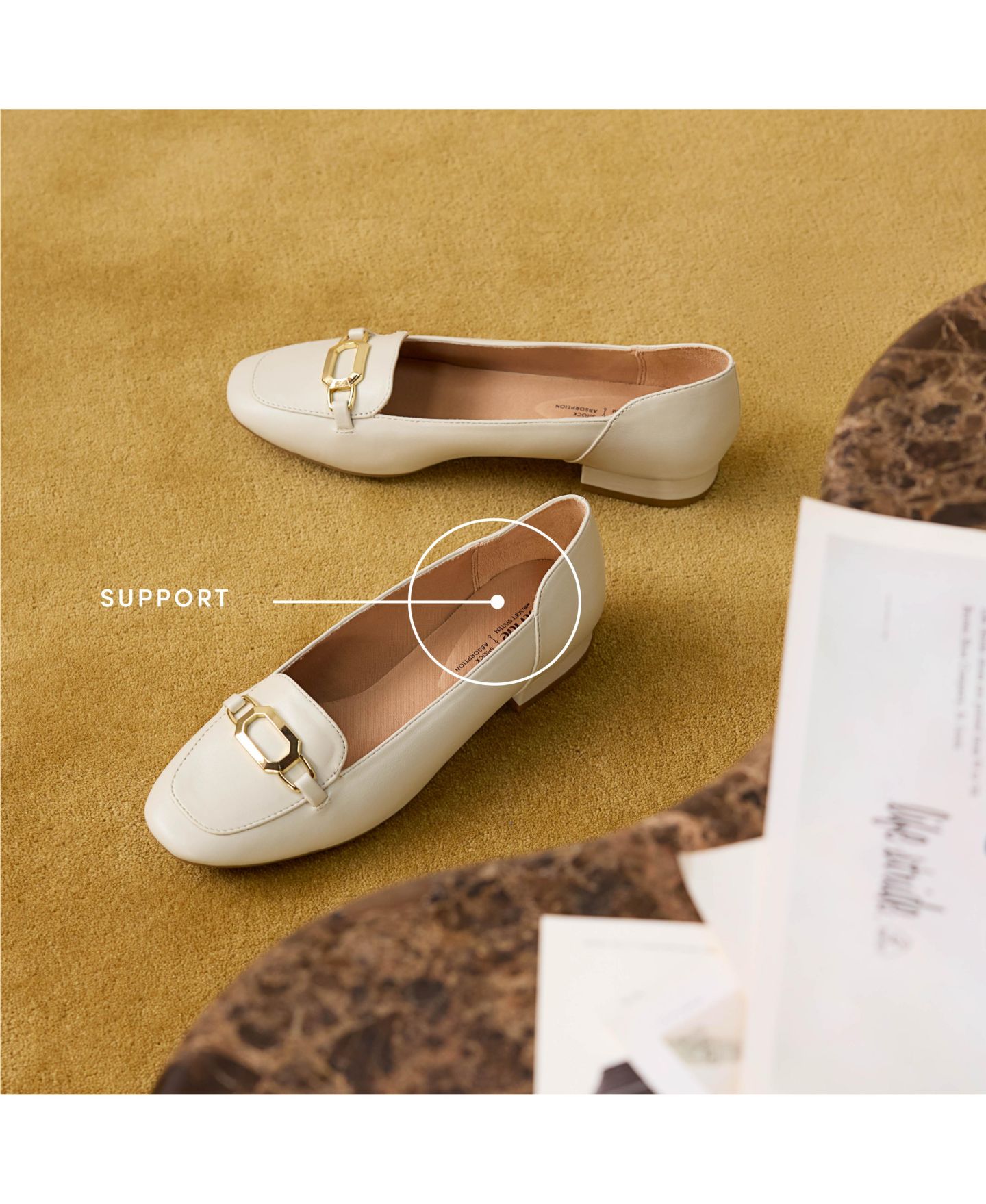 Женские балетки LifeStride Celine, цвет: Золотая искусственная кожа — фото 8