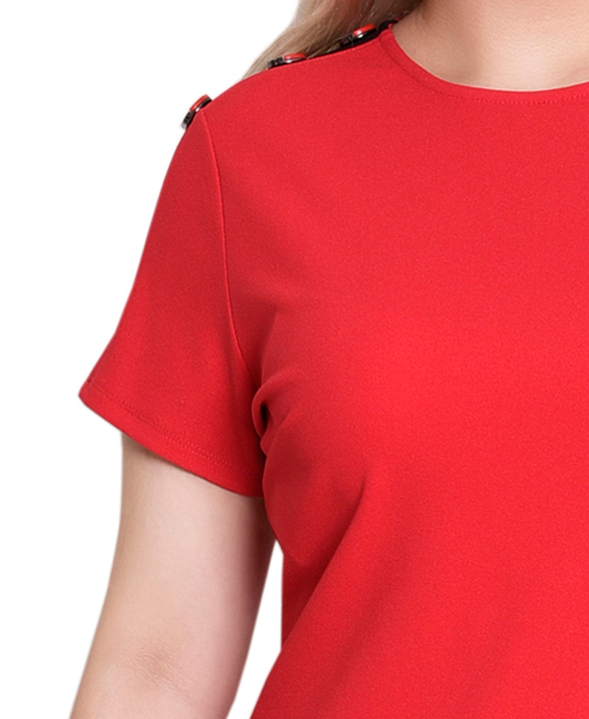 Ny Collection Women's Short Sleeve Dress In Red