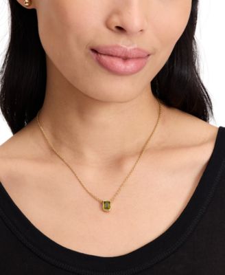 Cubic Zirconia Pendant Necklace, 16" + 3" extender 