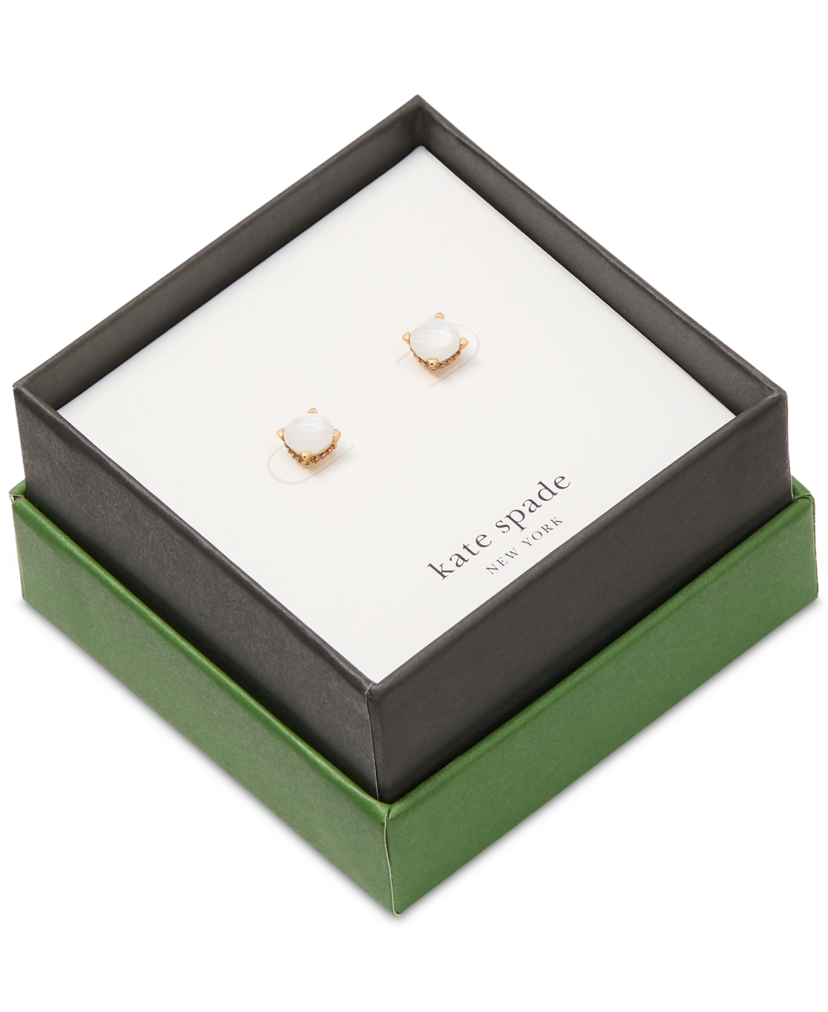 KATE SPADE GOLD-TONE COLOR CUBIC ZIRCONIA STUD EARRINGS 
