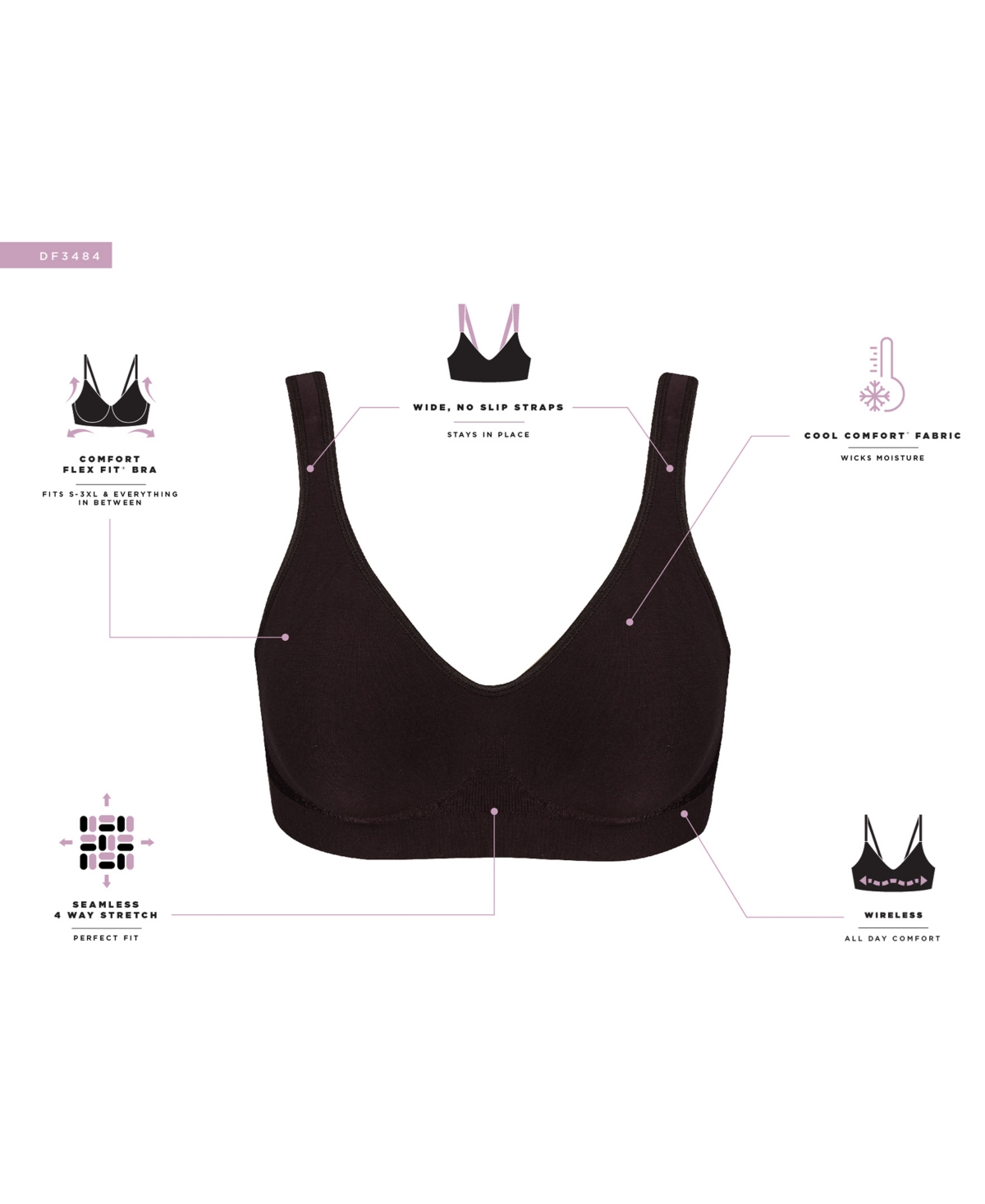 Bali Comfort Revolution Comfortflex Fit Seamless 2-ply Wireless Bra 3484 In Rose Tea