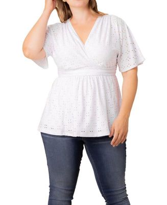 Plus Size Sunny Day Eyelet Top