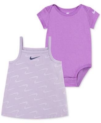Baby Girls Swoosh Motion Dress & Bodysuit, 2 Piece Set