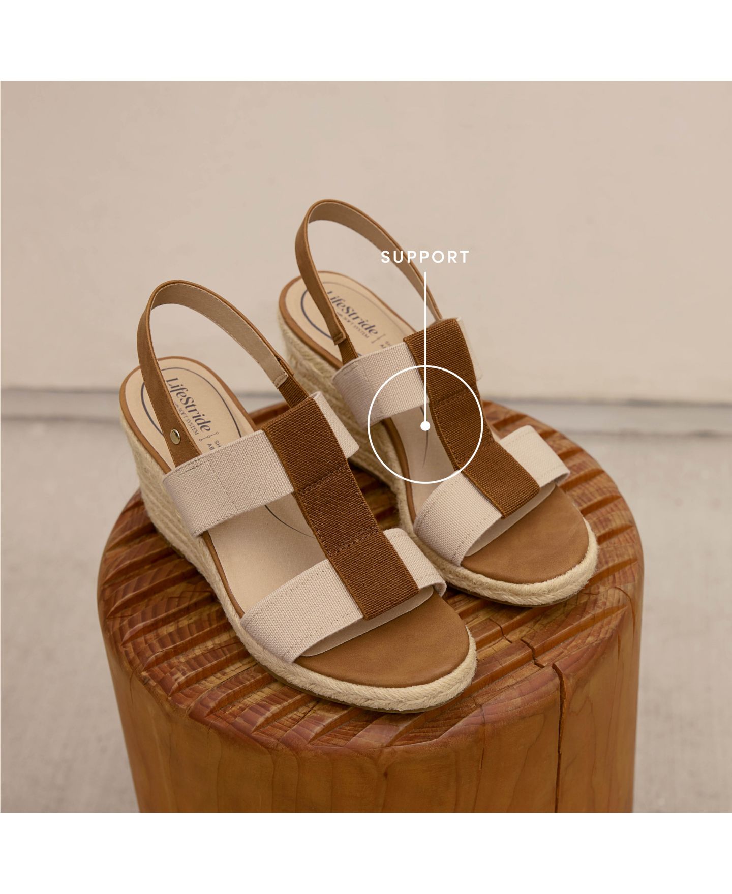 Женские сандалии LifeStride Tallulah Espadrille Wedge, цвет: Чёрный / Искусственная кожа — фото 7