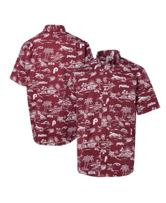 Reyn Spooner - Men's Burgundy Philadelphia Phillies Cooperstown Collection Kekai Button-Down Shirt