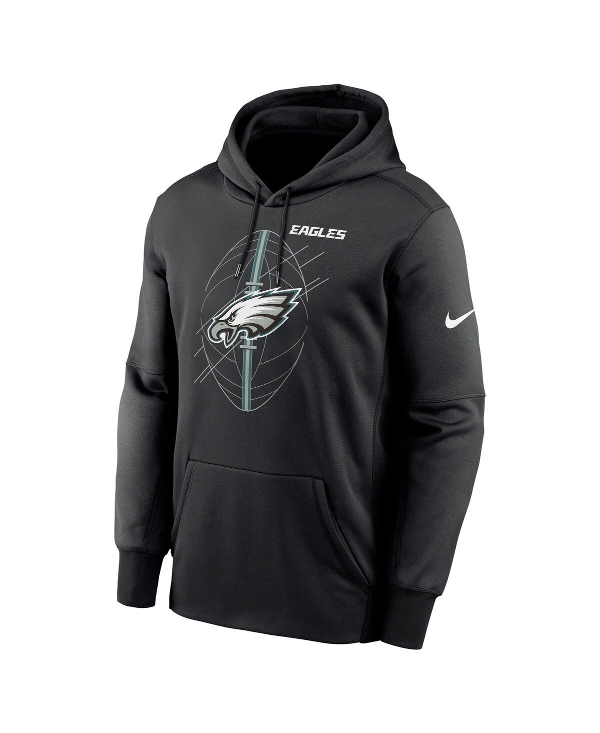 Nike Men's Black Philadelphia Eagles Performance Fleece Pullover Hoodie In Black