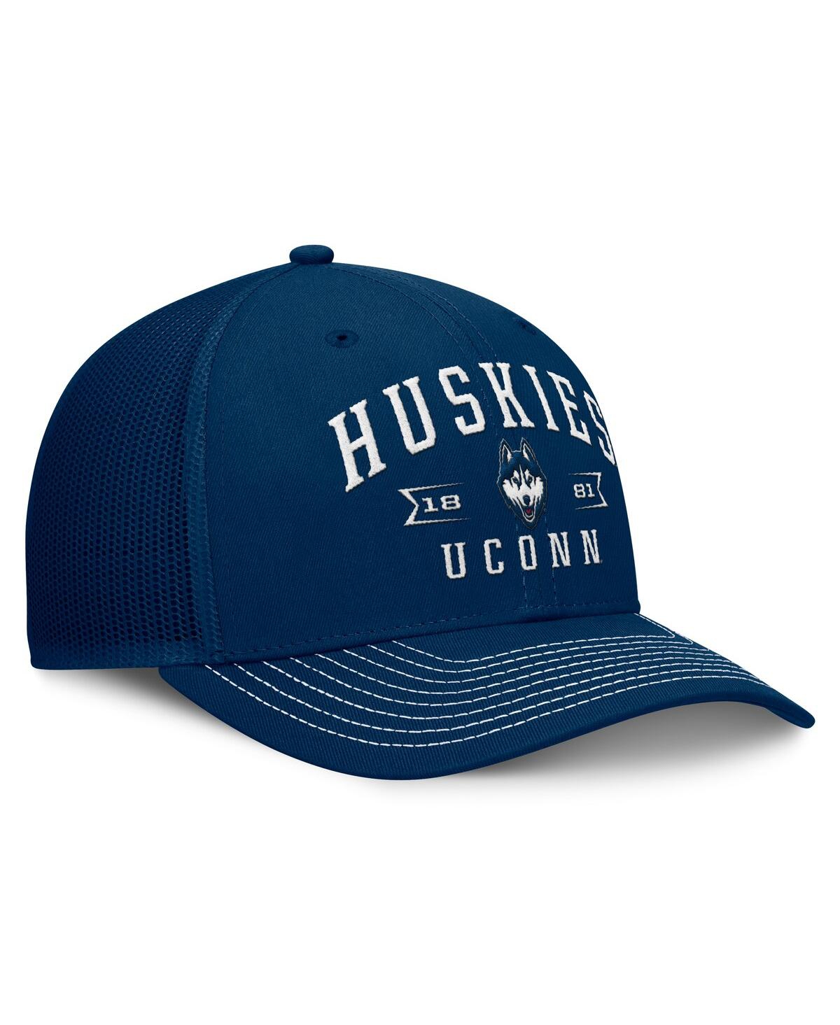 Top Of The World Men's True Navy Uconn Huskies Carson Trucker Adjustable Hat In True Navy