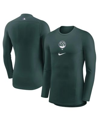 Nike - Men's Green Colorado Rockies City Connect Base Layer Raglan Long Sleeve Performance T-Shirt