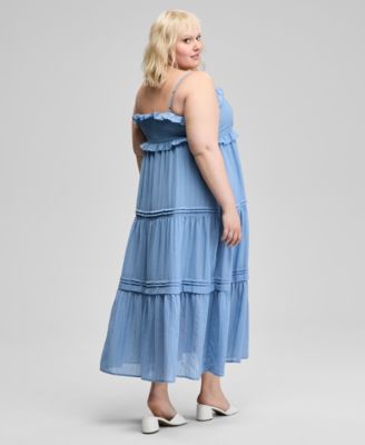 Trendy Plus Size Ruffle-Trim Maxi Dress, Exclusively at Macy's
