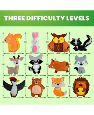 Kids Crafts Ages 4-8 DIY Beginner Needle and Thread Kit - 12 Sewing Kit Basic