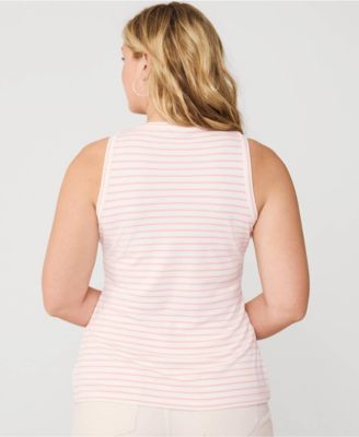 Women's Drapey Rib Fitted Henley Tank Top