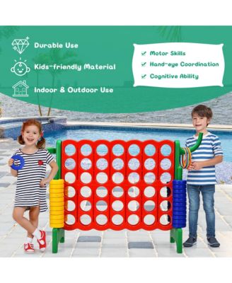 4-in-A Row Giant Game Set w/Basketball Hoop for Family