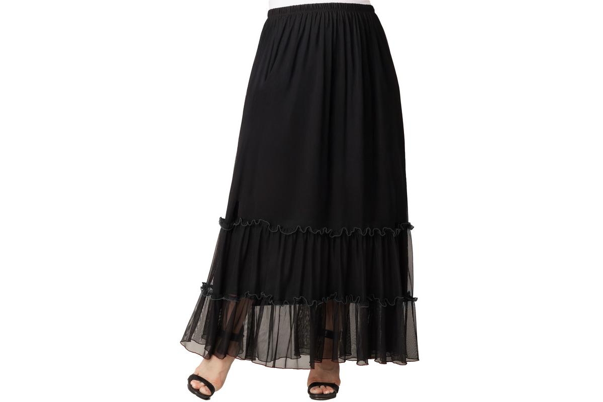 Plus Size Isla Tiered Mesh Maxi Skirt - Rose quartz