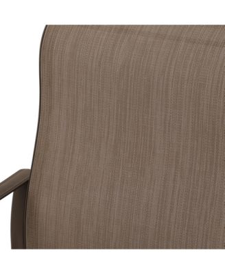 Swivel Textilene Metal Outdoor Patio Dining Chair in Light Taupe (Set of 2)