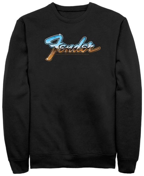 Мужская толстовка Fender Chrome Crew Fleece Pullover, цвет: Чёрный