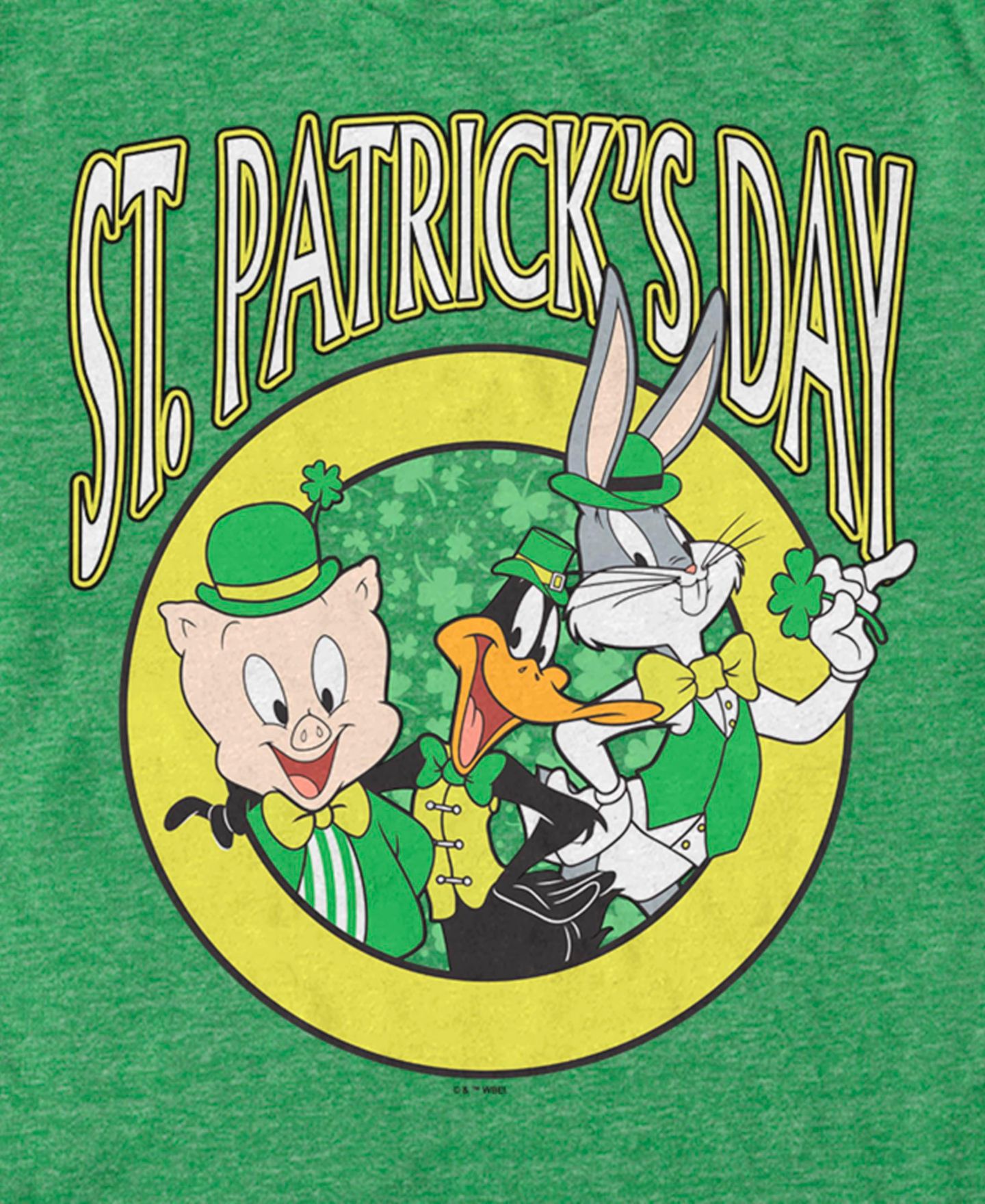 Мужская футболка Looney Tunes Looney Team St Pats Short Sleeve, цвет: Меланжевый — фото 3