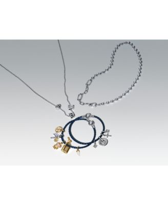 Moments Round Clasp Blue Braided Leather Bracelet