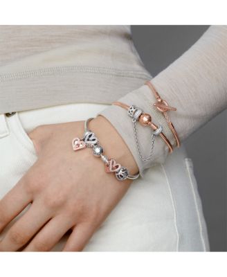 Rose Gold-Plated Barrel Clasp Bangle Bracelet