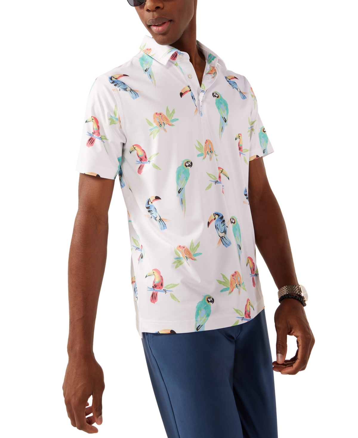 Men's The Dude Macaw Polo Shirt - White