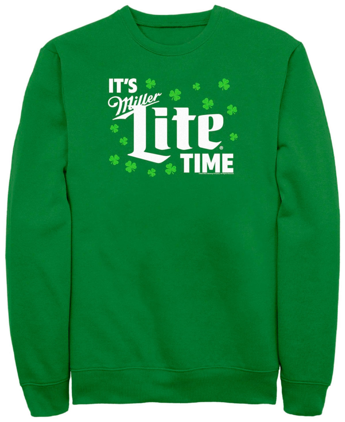 Men's Irish Miller Time Crew Fleece Pullover Sweatshirt - Kelly