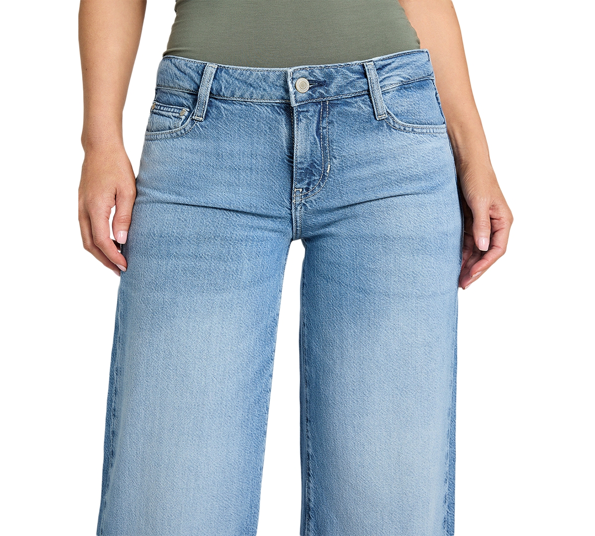 Shop Guess Women's Mid Rise Wide-leg Palazzo Jeans In Formentera
