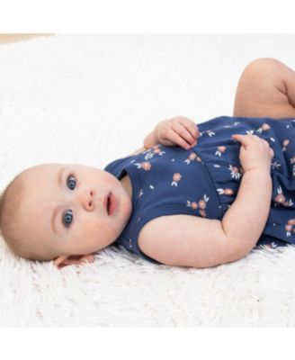 Baby Girls Rompers - 2 Pack, Navy Floral