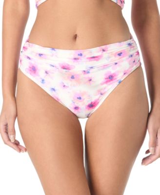 Carmen Marc Valvo - Women's Printed Shirred-Side Bikini Bottoms