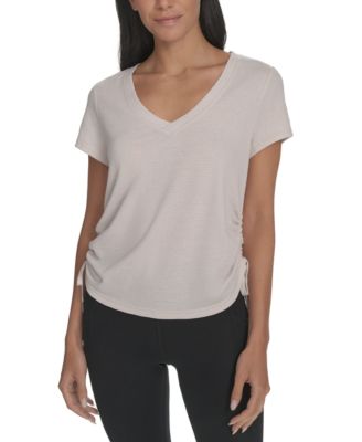 Calvin Klein - Women's Drawstring-Ruched Textured Top