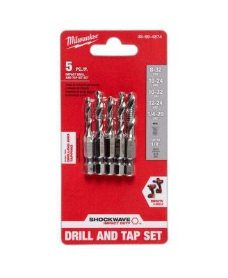48-89-4874 SHOCKWAVE SAE Impact Drill and Tap Bit Set - 5 Piece