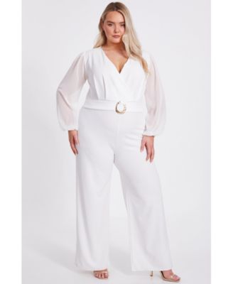 Plus Size Wrap Buckle Jumpsuit