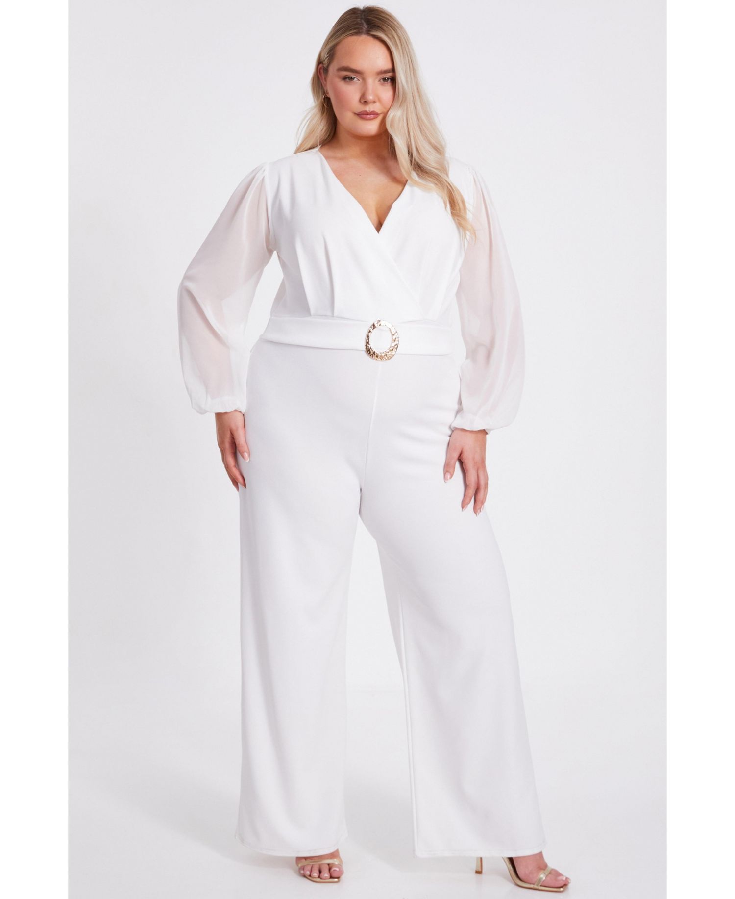 Women's Plus Size Wrap Buckle Jumpsuit