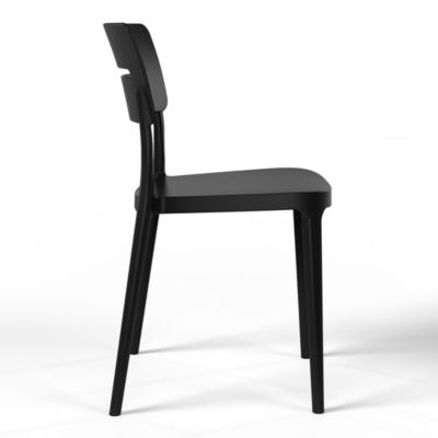 Modern 5-Piece Resin Patio Dining Table Set with Stackable Patio Dining Chairs