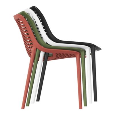 5-Piece Modern Square Patio Dining Table Set with Stackable Patio Dining Chairs