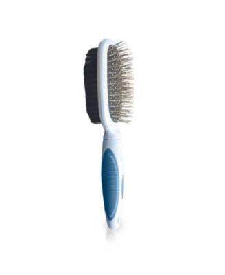 Beige Double-Sided Oval Grooming Brush, Eco-Friendly Pet Brush for Dogs and Cats