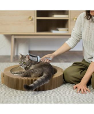 Blue Double-Sided Flexible Slicker Brush for Pets, Eco-Friendly Grooming Tool for Dogs and Cats