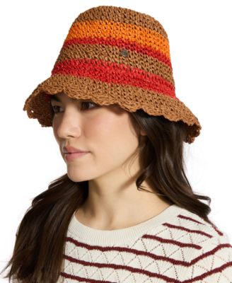 Scallop-Edge Crochet Striped Cloche