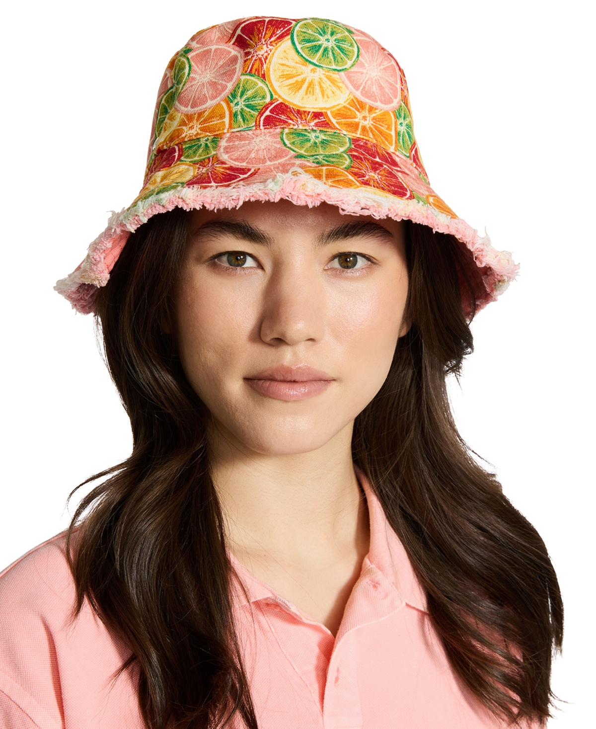 Steve Madden H-fresh Sliced Citrus Printed Canvas Bucket Hat