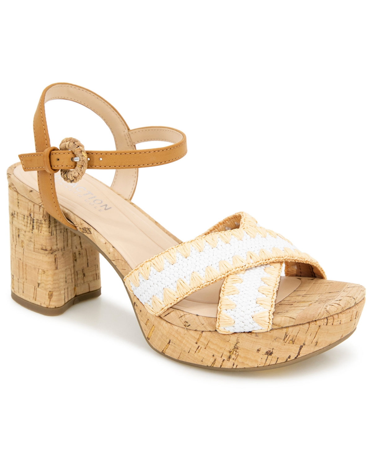 Women's Reeva Raffia Platform Dress Sandals - White Raffia