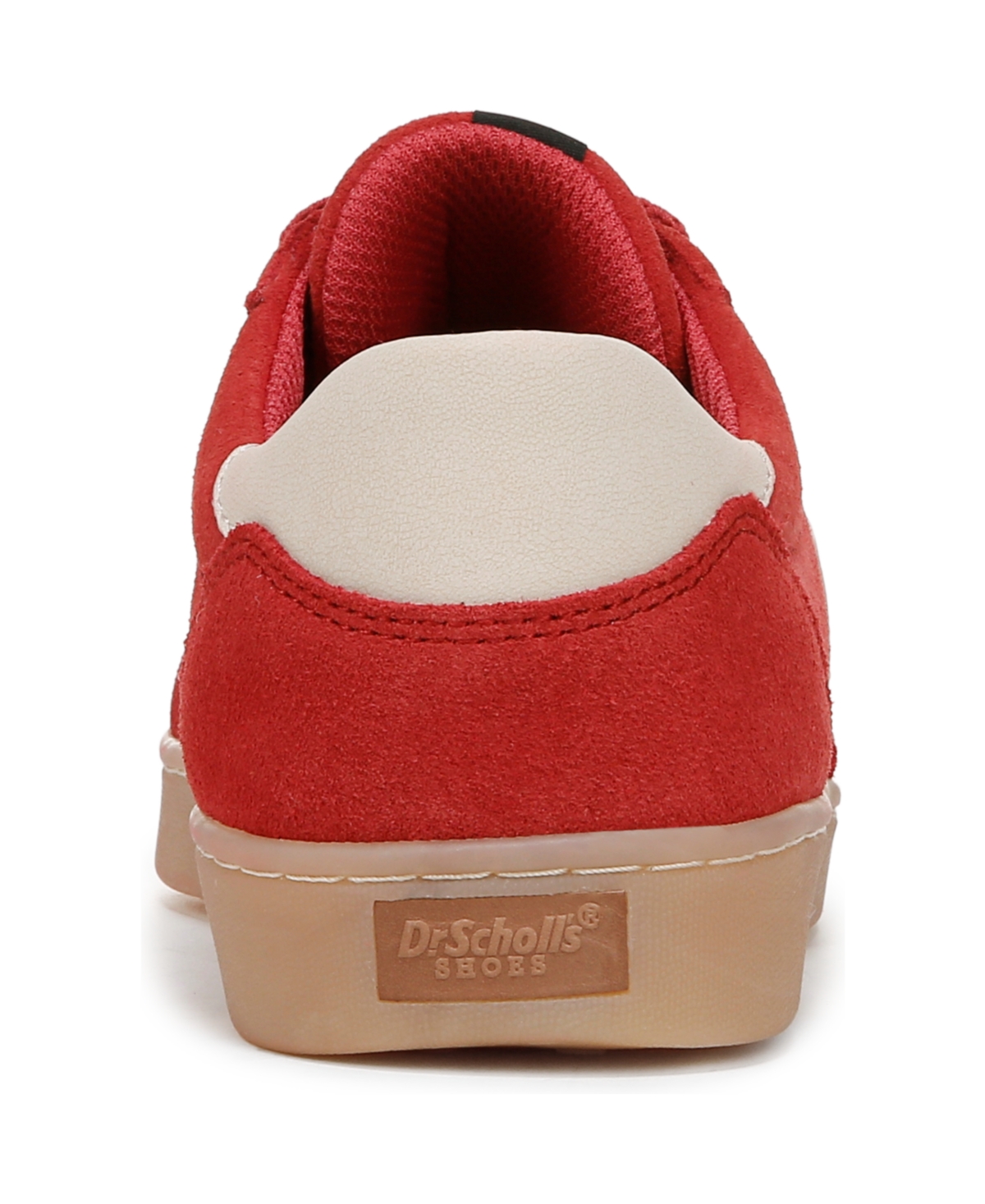 Shop Dr. Scholl's Women's X Milk Bar Rebel Sport Low Profile Lace Up Sneakers In Red,white Suede,leather