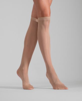 Women's Set of Two Lustrous Silky Shiny Sheer Dress Knee-high Stockings Socks