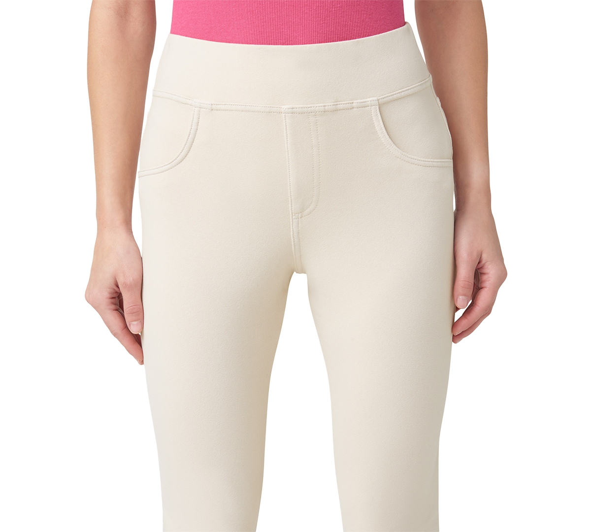 Hue Women's Game Changing Tulip-hem Denim Capri Leggings In Pumice Stone