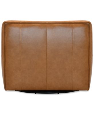 Glympton 44" Leather Swivel Chair, Exclusively at Macy's