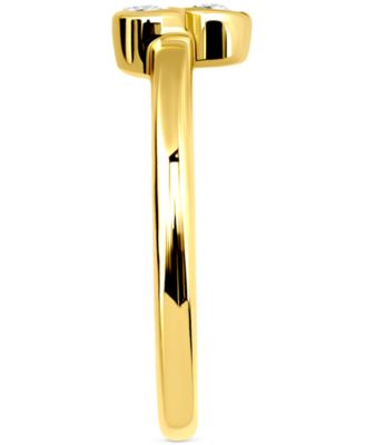 Round Cubic Zirconia Charm Huggie Earrings