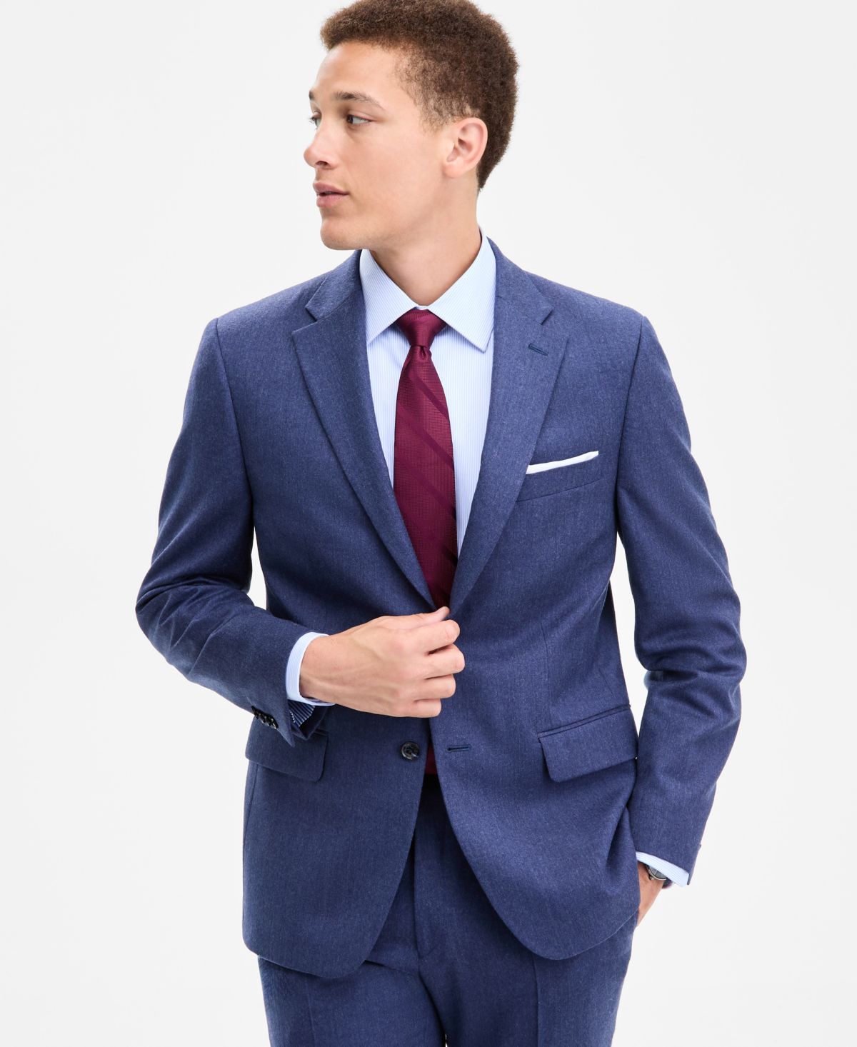 Мужской костюм из чистой шерсти современного покроя с отдельным пиджаком