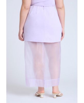 Women's Plus Size Organza Twofer Skirt