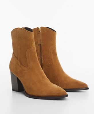 MANGO - Women's Suede Leather Boots